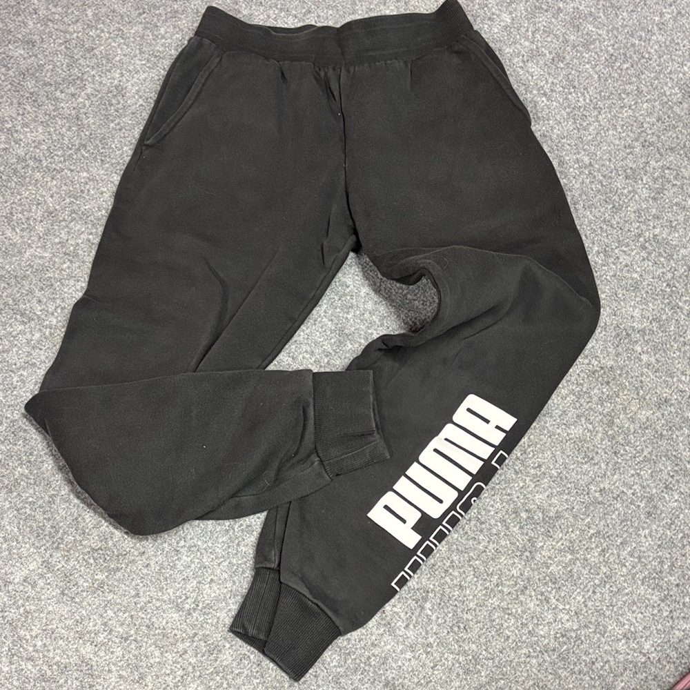 PUMA Kids Black Sweatpants with Logo